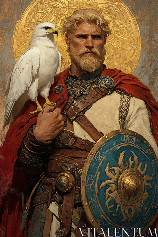 AI ART Man with White Eagle Portrait