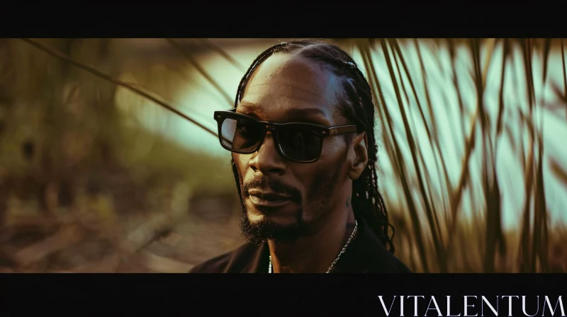 AI ART Snoop Dogg in Sunglasses Among Tall Grasses