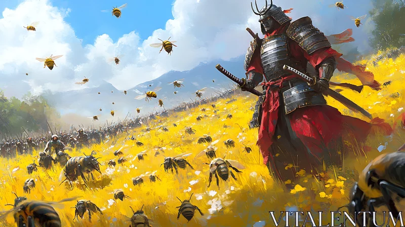 AI ART The Bee Samurai: A Warrior's Tale