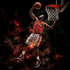 Athlete Scoring a Basket