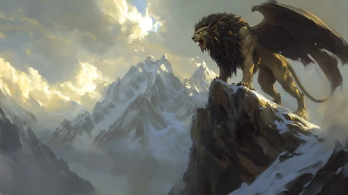 Gryphon on Mountain Peak