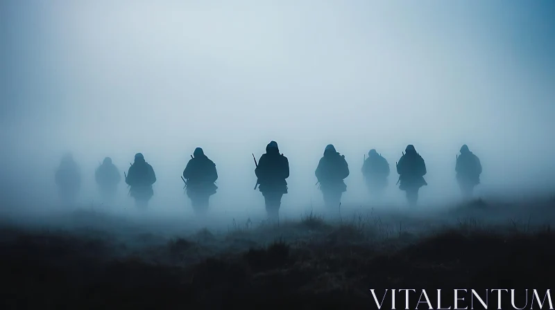 Figures in Fog AI Image