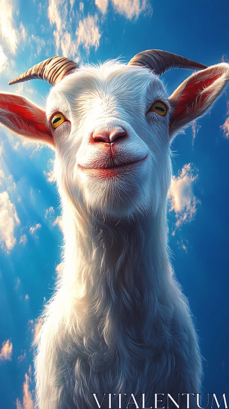 AI ART Goat Portrait in Natural Setting