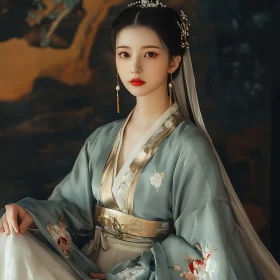 Serene Portrait of Woman in Hanfu