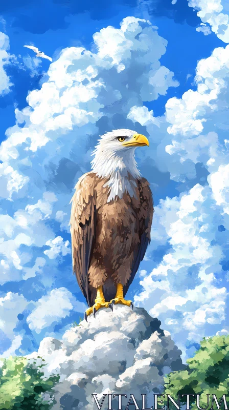 AI ART Eagle's Graceful Presence in Nature