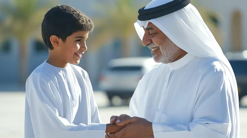 Boy and Man in Traditional Dress