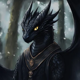 Enigmatic Dragon in Dark Attire