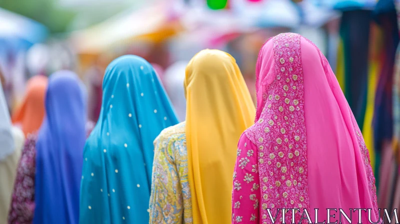 AI ART Women in Vibrant Traditional Headwear