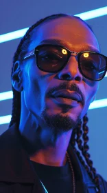 Snoop Dogg in Futuristic Neon Lighting