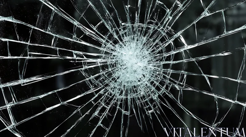 Cracked Glass Web Fine Art AI Image