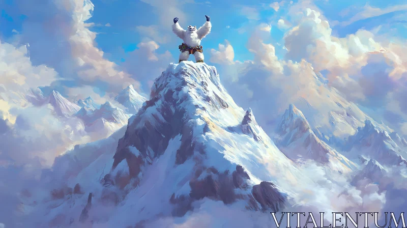 AI ART Mountain Peak Victory of Yeti