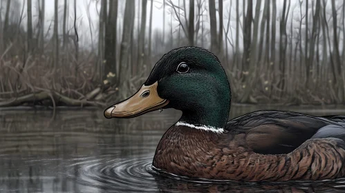 Duck in Tranquil Wetlands