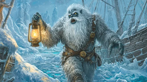 Icy Sea Monster with Lantern