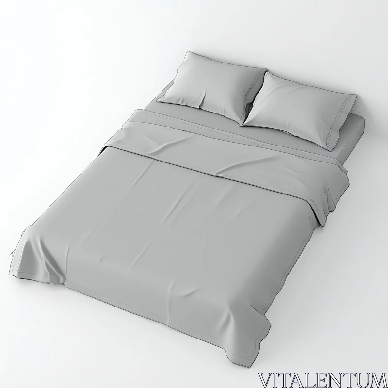 Minimalist Grey Bedding Set AI Image