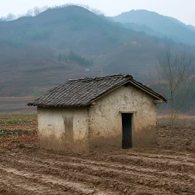 Weathered House in Mountainous Landscape