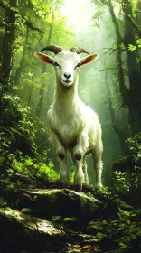 Graceful Goat in Lush Greenery