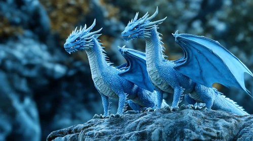 Azure Dragons on Stone Peak