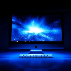 Radiant Blue Light Desktop Setup