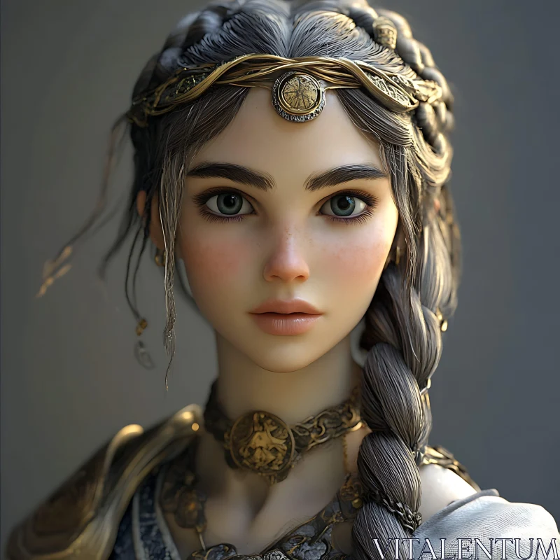 Golden Adorned Woman AI Image