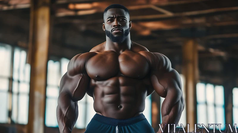 Strength and Physique of Bodybuilder Man AI Image