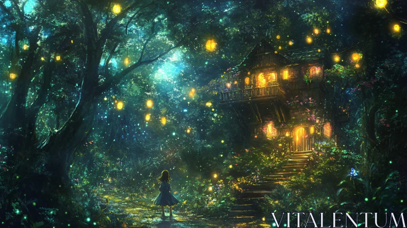 AI ART Whimsical Forest Home