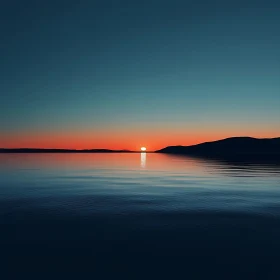 Peaceful Sunset Reflection on Calm Water