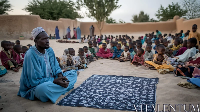 African Education: Teacher with Students AI Image