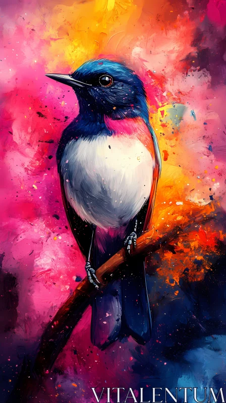 Lively Artistic Bird Painting AI Image