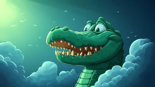Smiling Crocodile Illustration