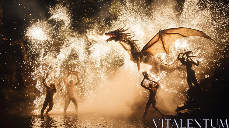 AI ART Fantasy Dragon Fire Show