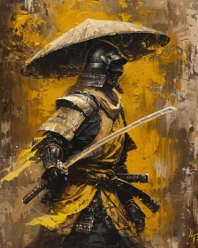 Armored Samurai with Katana Painting