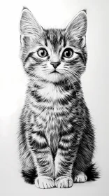 Realistic Kitten Drawing