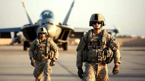 American Soldiers with Jet