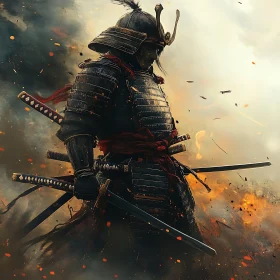 Samurai Warrior in Battle Stance