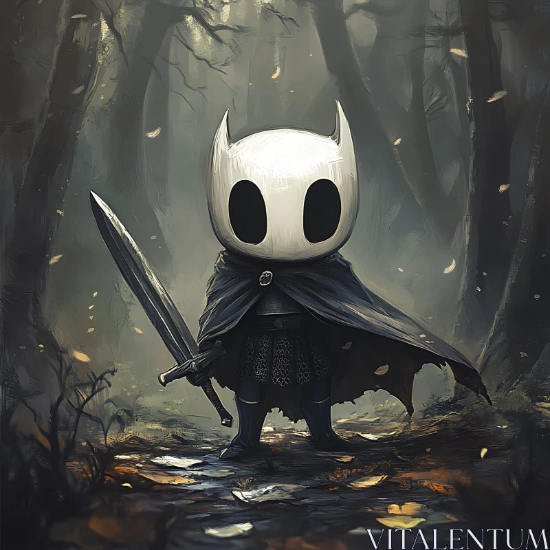 Armored Knight in the Woods AI Image