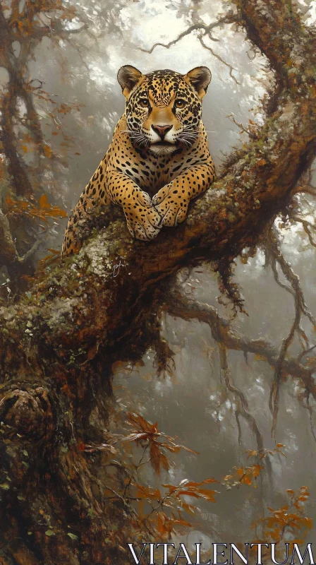 Mysterious Forest Leopard AI Image