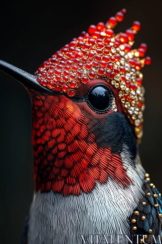 Hummingbird with Gems AI Image