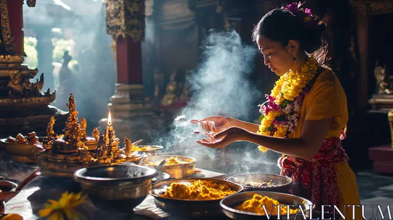 AI ART Woman Performing a Traditional Ritual