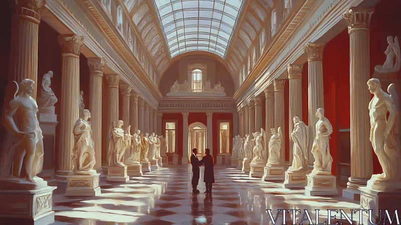 Hall of Statues: A Moment in Time AI Image