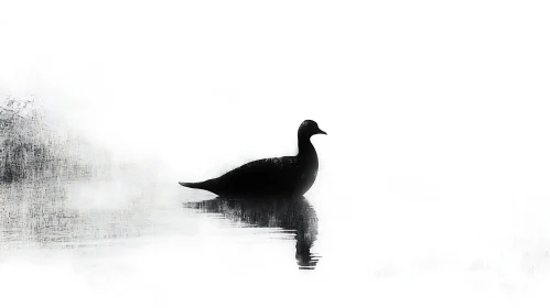 Monochrome Waterfowl Reflection