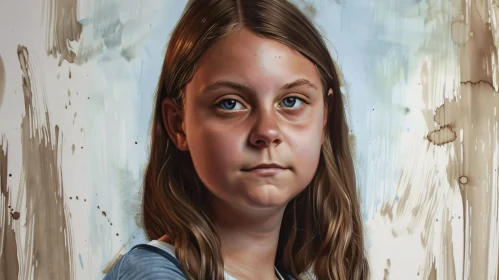 Greta Thunberg Abstract Portrait