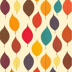 Seamless Leaves Pattern in Autumn Colors