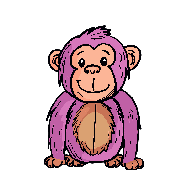 POD Design Playful Cartoon Monkey Illustration