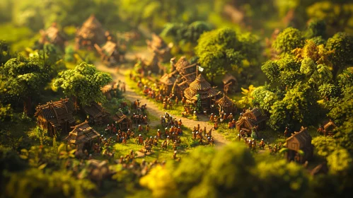 Detailed Village in Verdant Setting