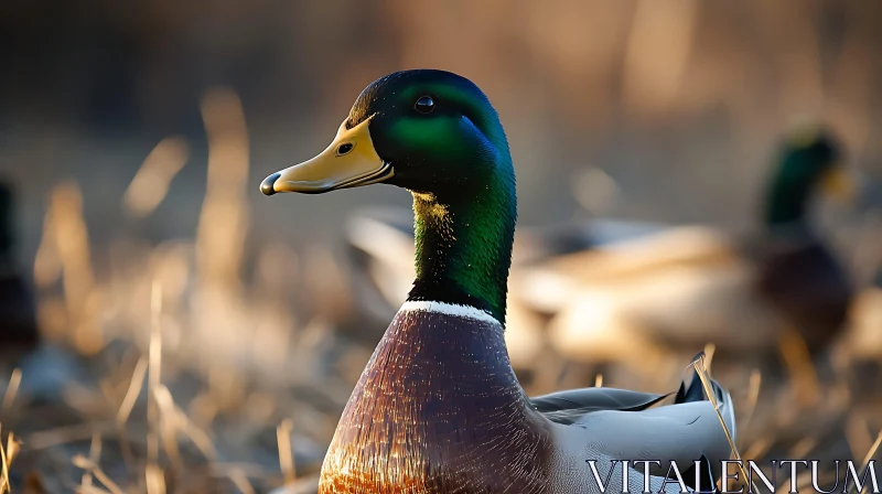 Close-up of a Mallard Duck AI Image