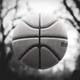Textured Basketball in Black and White