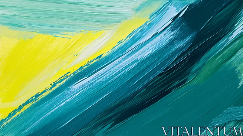 Teal and Yellow Abstract AI Image