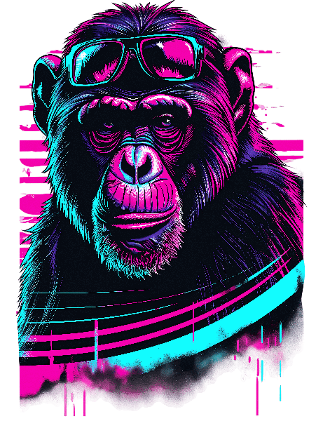 POD Design Funky Monkey T-Shirt Art