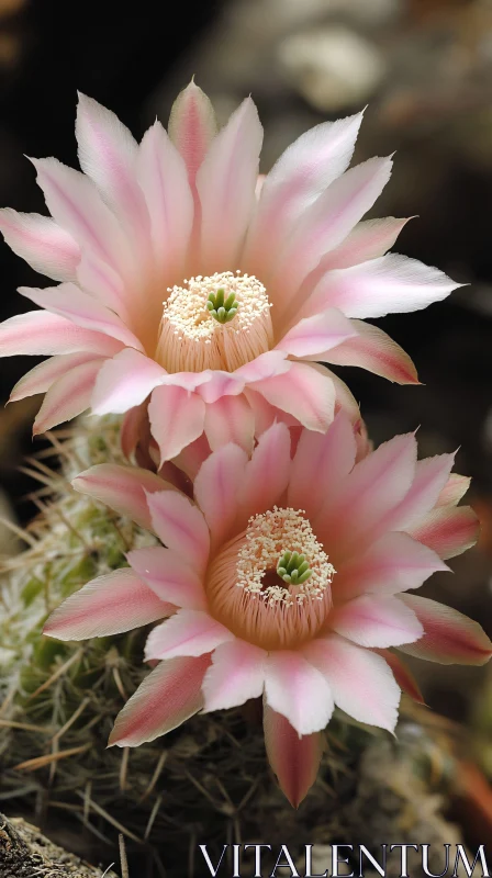 AI ART Pink Cactus Flowers Bloom