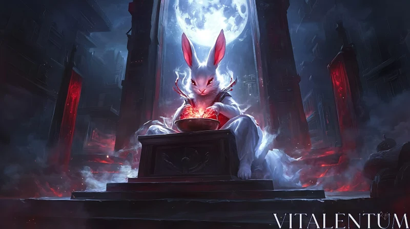 AI ART Lunar Rabbit's Enchanted Ritual